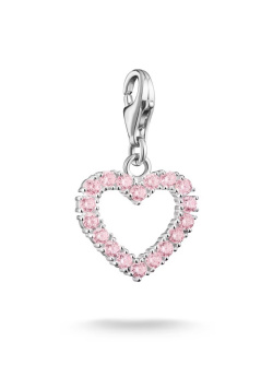 Thomas Sabo Original Silver Charm Pendant Pink Heart Thomas Sabo Original Silver Charm Pendant Pink Heart